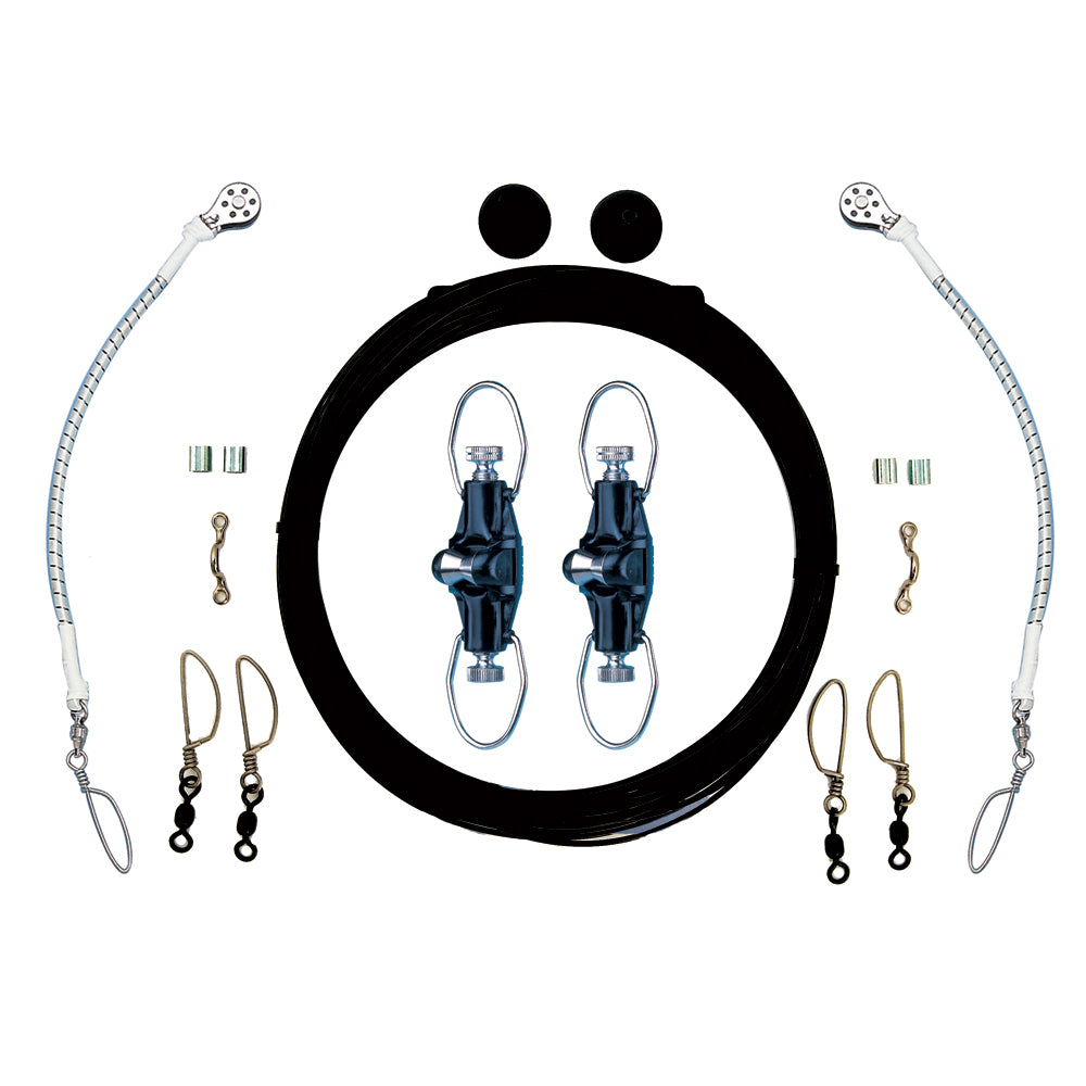 Rupp Single Rigging Kit w/Nok-Outs - Black Mono 160' Lines [CA-0025-MO] - BuoyMart.com  Outrigger Accessories Rupp Marine