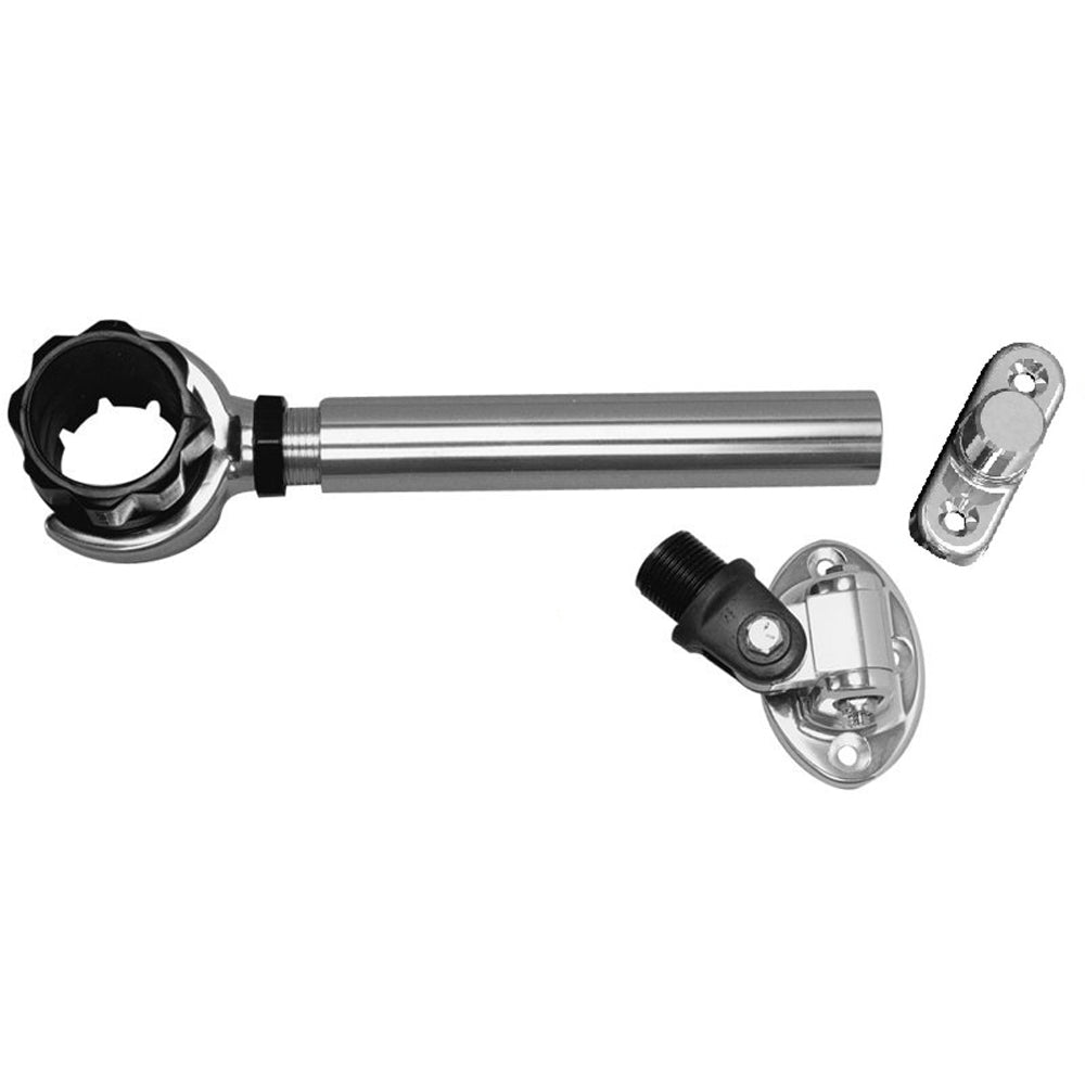 Rupp Threaded Antenna Support w/6" Pipe Mount, Oval 4-Way Base & 1.5" Collar [PAK-0005] - BuoyMart.com  Antenna Mounts & Accessories Rupp Marine