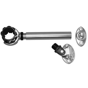 Rupp Threaded Antenna Support w/6" Flat Mount, Oval 4-Way Base & 1.5" Collar [PAK-0006] - BuoyMart.com  Antenna Mounts & Accessories Rupp Marine