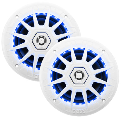 Boss Audio 6.5" MRGB65 Speakers w/RGB Lighting - White - 200W [MRGB65] - BuoyMart.com  Speakers Boss Audio