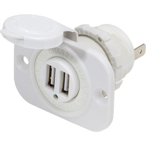 Blue Sea 12V DC Dual USB Charger Socket - White [1016200] - BuoyMart.com  Accessories Blue Sea Systems