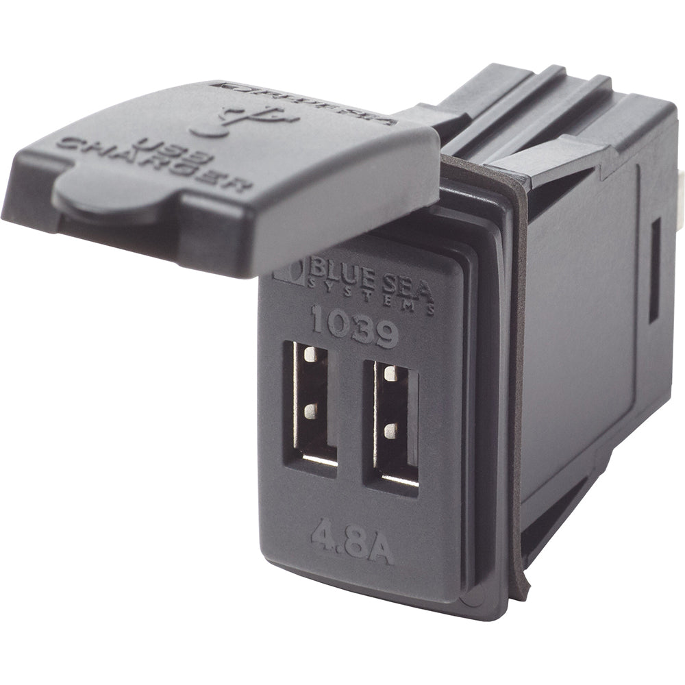 Blue Sea Dual USB Charger - 24V Contura Mount [1039] - BuoyMart.com  Accessories Blue Sea Systems