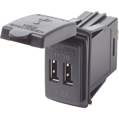 Blue Sea Dual USB Charger - 24V Contura Mount [1039] - BuoyMart.com  Accessories Blue Sea Systems