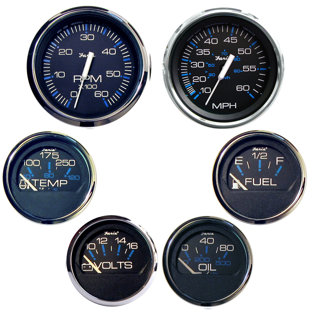 Faria Chesapeake Black SS Boxed Set - Inboard Motors [KTF003] - BuoyMart.com  Gauges Faria Beede Instruments