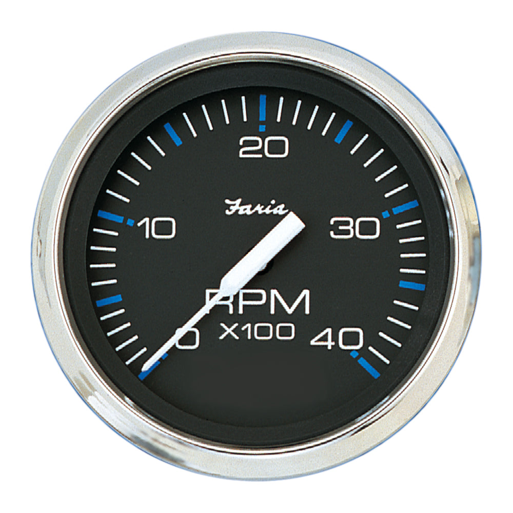 Faria Chesapeake Black 4" Tachometer - 4000 RPM (Diesel) [33742] - BuoyMart.com  Gauges Faria Beede Instruments