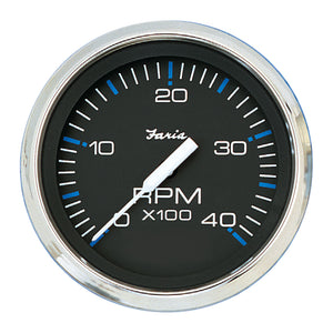 Faria Chesapeake Black 4" Tachometer - 4000 RPM (Diesel) [33742] - BuoyMart.com  Gauges Faria Beede Instruments