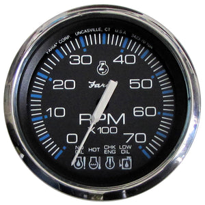Faria Chesapeake Black SS 4" Tachometer w/Systemcheck Indicator - 7000 RPM (Gas) f/ Johnson / Evinrude Outboard) [33750] - BuoyMart.com  Gauges Faria Beede Instruments