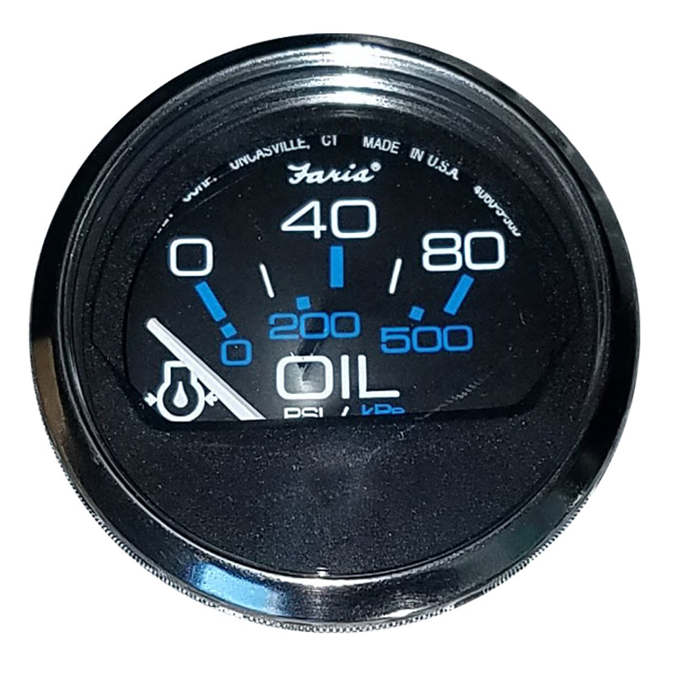 Faria Chesapeake Black 2" Oil Pressure Gauge (80 PSI) [13702] - BuoyMart.com  Gauges Faria Beede Instruments