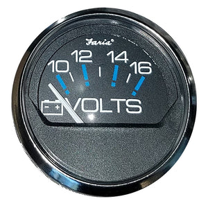 Faria Chesapeake Black 2" Voltmeter (10-16 VDC) [13705] - BuoyMart.com  Gauges Faria Beede Instruments