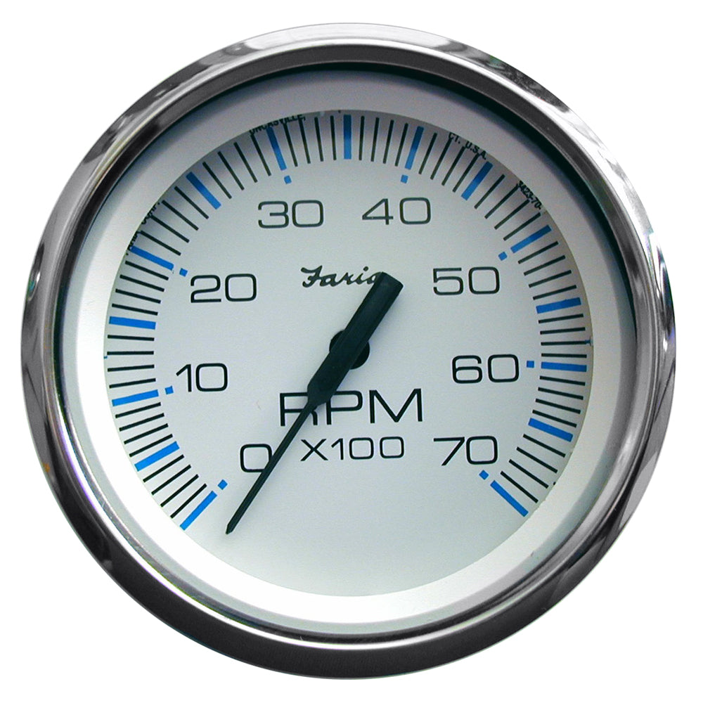 Faria Chesapeake White SS 4" Tachometer - 7000 RPM (Gas) (All Outboards) [33817] - BuoyMart.com  Gauges Faria Beede Instruments