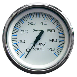 Faria Chesapeake White SS 4" Tachometer - 7000 RPM (Gas) (All Outboards) [33817] - BuoyMart.com  Gauges Faria Beede Instruments