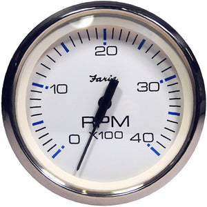 Faria Chesapeake White SS 4" Tachometer - 4000 RPM (Diesel) (Magnetic Pick-Up) [33818] - BuoyMart.com  Gauges Faria Beede Instruments