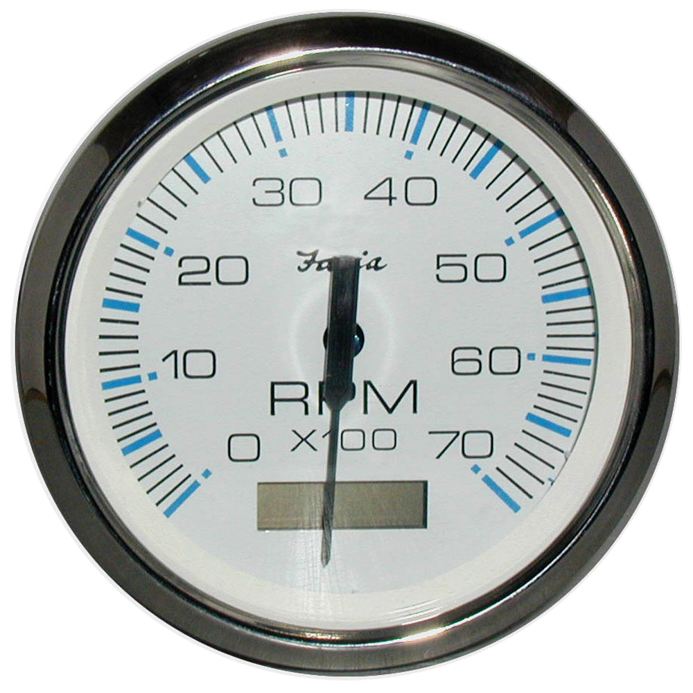 Faria Chesapeake White SS 4" Tachometer w/Hourmeter - 7000 RPM (Gas) (Outboard) [33840] - BuoyMart.com  Gauges Faria Beede Instruments