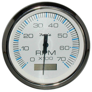 Faria Chesapeake White SS 4" Tachometer w/Hourmeter - 7000 RPM (Gas) (Outboard) [33840] - BuoyMart.com  Gauges Faria Beede Instruments