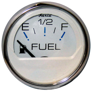 Faria Chesapeake White SS 2" Fuel Level Gauge (E-1/2-F) [13801] - BuoyMart.com  Gauges Faria Beede Instruments