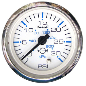 Faria Chesapeake White SS 2" Water Pressure Gauge (30 PSI) [13812] - BuoyMart.com  Gauges Faria Beede Instruments