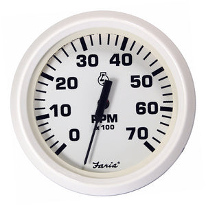 Faria Dress White 4" Tachometer - 7000 RPM (Gas) (All Outboards) [33104] - BuoyMart.com  Gauges Faria Beede Instruments