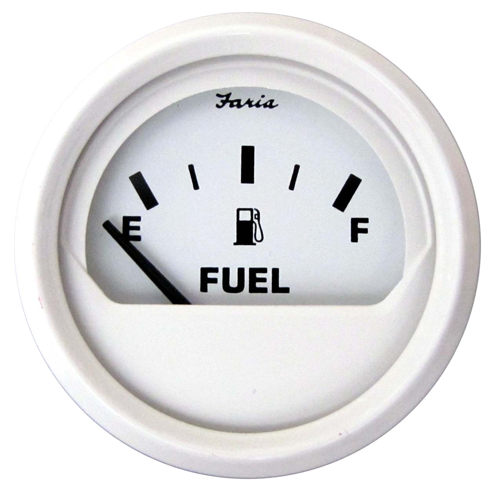 Faria Dress White 2" Fuel Level Gauge (E-1/2-F) [13101] - BuoyMart.com  Gauges Faria Beede Instruments