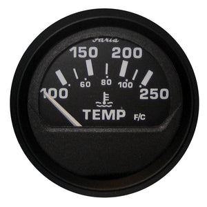 Faria Euro Black 2" Water Temperature Gauge (100-250 DegreeF) [12812] - BuoyMart.com  Gauges Faria Beede Instruments