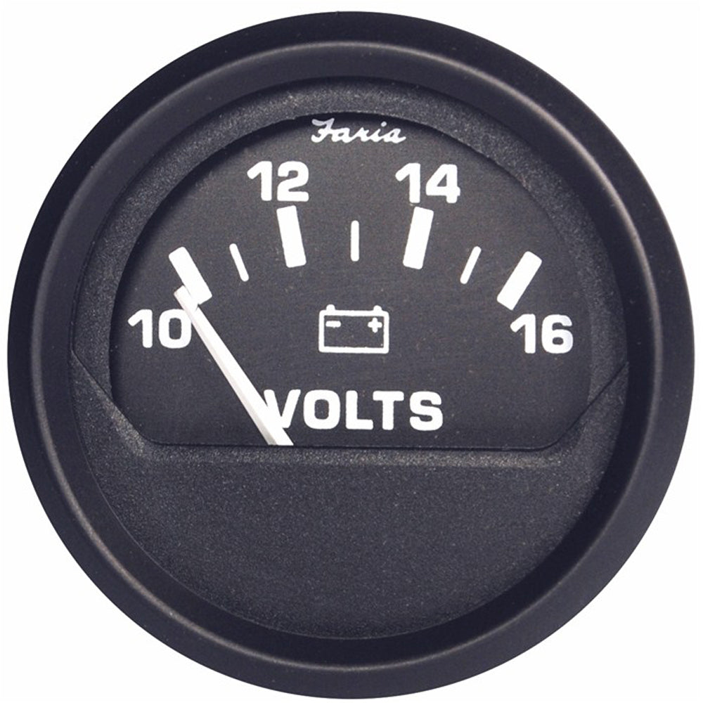 Faria Euro Black 2" Voltmeter (10-16 V) [12821] - BuoyMart.com  Gauges Faria Beede Instruments
