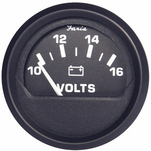 Faria Euro Black 2" Voltmeter (10-16 V) [12821] - BuoyMart.com  Gauges Faria Beede Instruments