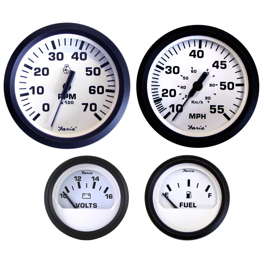 Faria Euro White Boxed Set - Outboard Motors [KT9795] - BuoyMart.com  Gauges Faria Beede Instruments