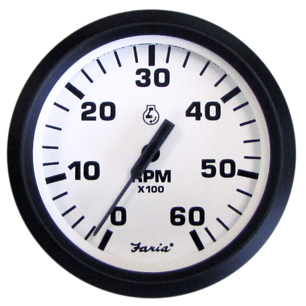 Faria Euro White 4" Tachometer - 6000 RPM (Gas) (Inboard  I/O) [32904] - BuoyMart.com  Gauges Faria Beede Instruments