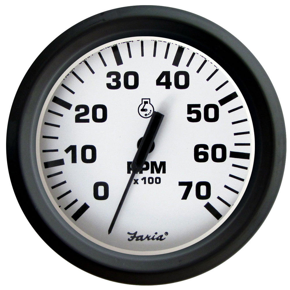 Faria Euro White 4" Tachometer 7000 RPM (Gas) (Outboards) [32905] - BuoyMart.com  Gauges Faria Beede Instruments