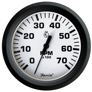 Faria Euro White 4" Tachometer 7000 RPM (Gas) (Outboards) [32905] - BuoyMart.com  Gauges Faria Beede Instruments