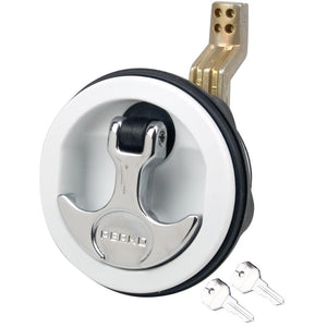 Perko Surface Mount & Latch - White Body, Chrome Handle, Offset Cam Bar, 3/4" - 2-3/8" [1091DP1WHT] - BuoyMart.com  Latches Perko