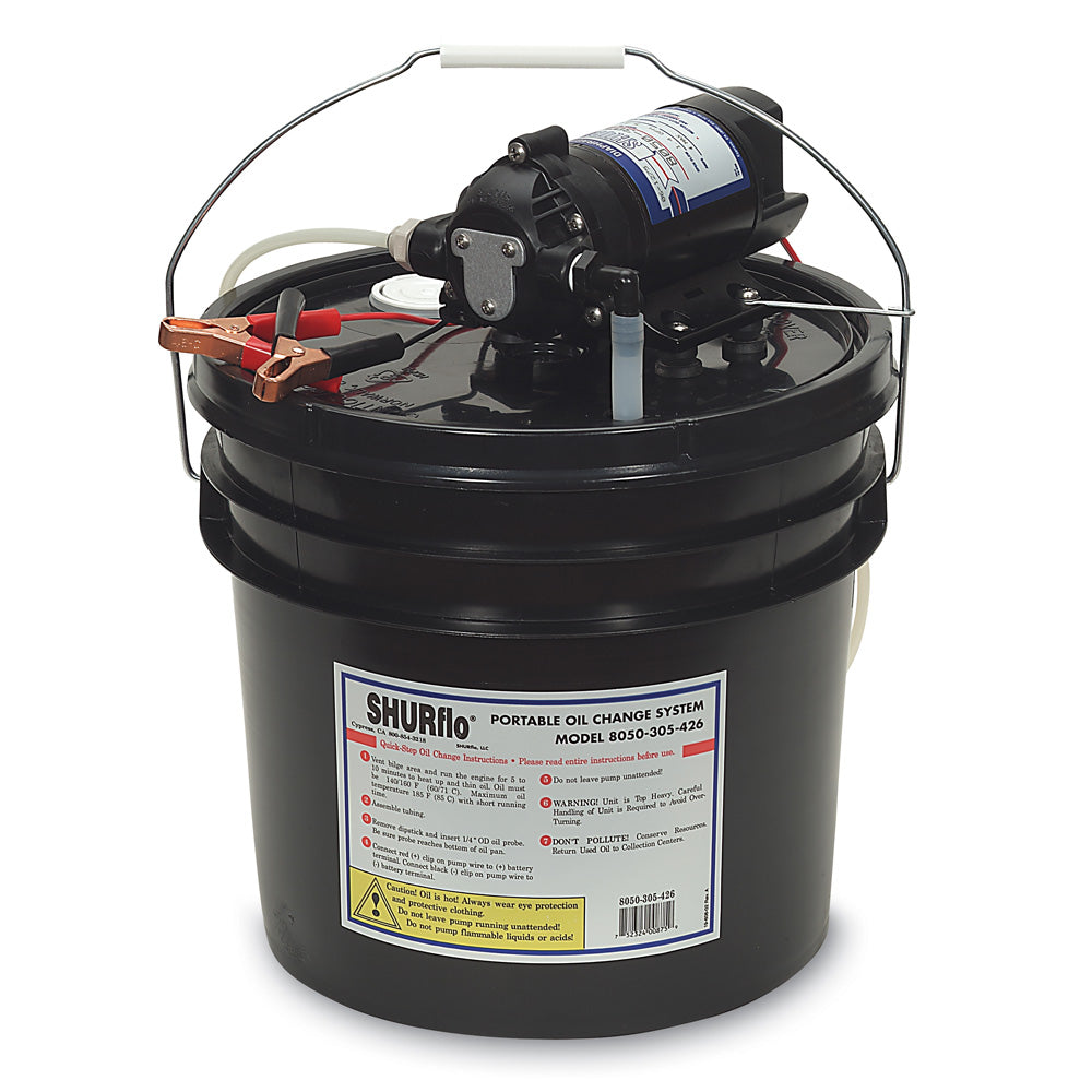 Shurflo by Pentair Oil Change Pump w/3.5 Gallon Bucket - 12 VDC, 1.5 GPM [8050-305-426] - BuoyMart.com  Transfer Pumps Shurflo by Pentair