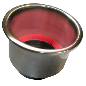 Whitecap Flush Mount Cup Holder w/Red LED Light - Stainless Steel [S-3511RC] - BuoyMart.com  Deck / Galley Whitecap