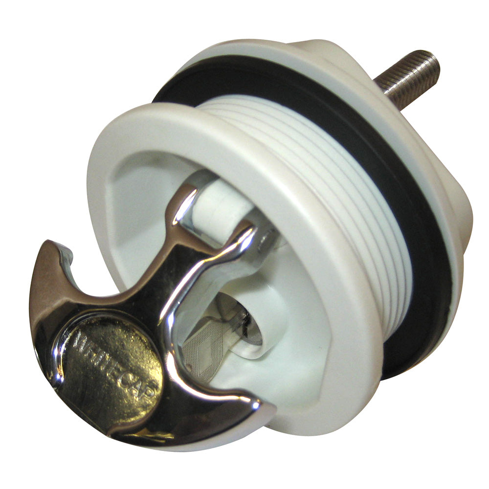 Whitecap T-Handle Latch - Chrome Plated Zamac/White Nylon - Locking - Freshwater Use Only [S-0226WC] - BuoyMart.com  Latches Whitecap