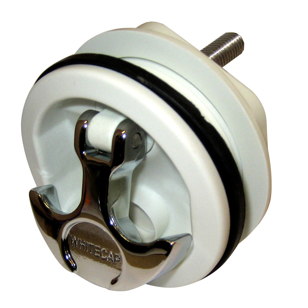 Whitecap T-Handle Latch - Chrome Plated Zamac/White Nylon - No Lock - Freshwater Use Only [S-0230WC] - BuoyMart.com  Latches Whitecap