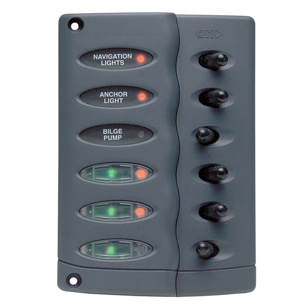 BEP Contour Switch Panel - Waterproof 6 Way [CSP6] - BuoyMart.com  Electrical Panels BEP Marine
