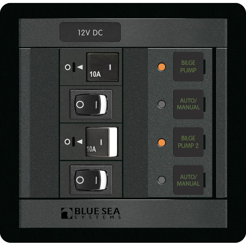 Blue Sea 1522 360 Panel Dual Bilge Pump Control [1522] - BuoyMart.com  Electrical Panels Blue Sea Systems