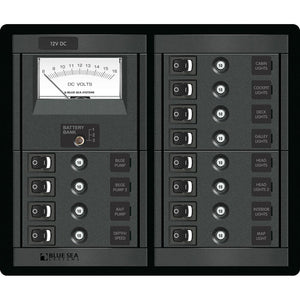 Blue Sea 1464 12 Position Switch CLB + Meter Square [1464] - BuoyMart.com  Electrical Panels Blue Sea Systems