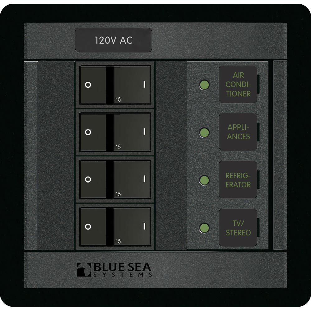 Blue Sea 1210 120V AC 4 Position [1210] - BuoyMart.com  Electrical Panels Blue Sea Systems