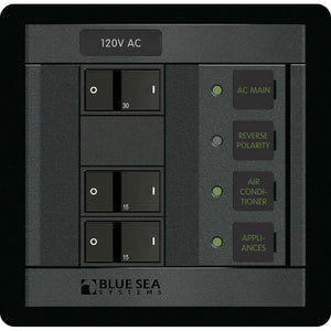 Blue Sea 1214 120V AC Main + 2 Positions [1214] - BuoyMart.com  Electrical Panels Blue Sea Systems
