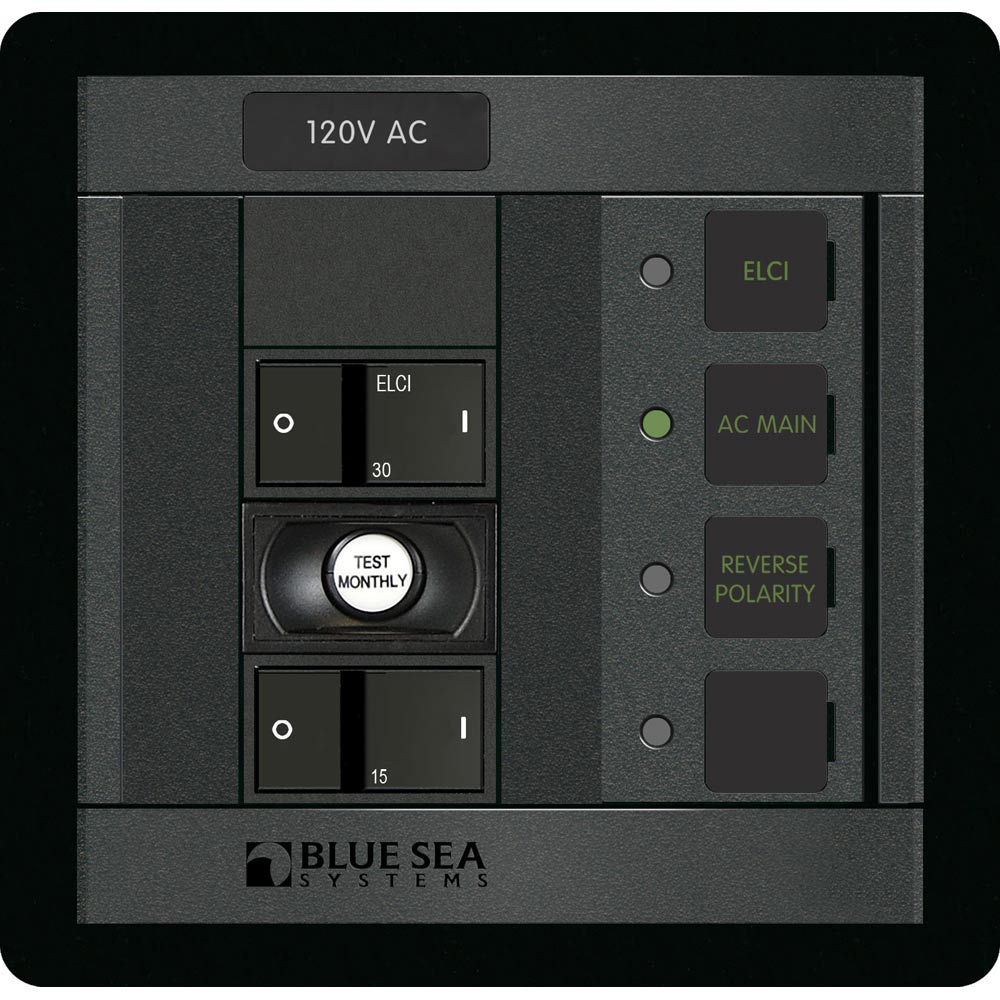 Blue Sea 1190 ELCI Main 30A Double Pole + 1 Position [1190] - BuoyMart.com  Electrical Panels Blue Sea Systems