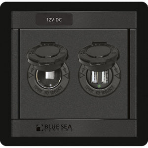 Blue Sea 1478 360 Panel - 12V DC Socket & Dual USB Charger [1478] - BuoyMart.com  Electrical Panels Blue Sea Systems