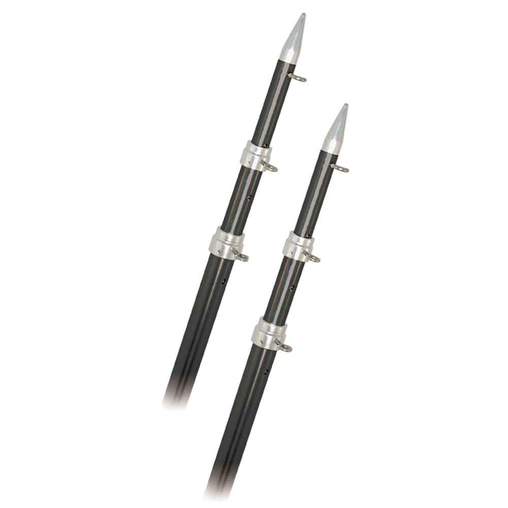 Rupp 15' Telescopic Carbon Fiber Outrigger Poles 1.5" - Silver [A0-1500-CFT] - BuoyMart.com  Outriggers Rupp Marine