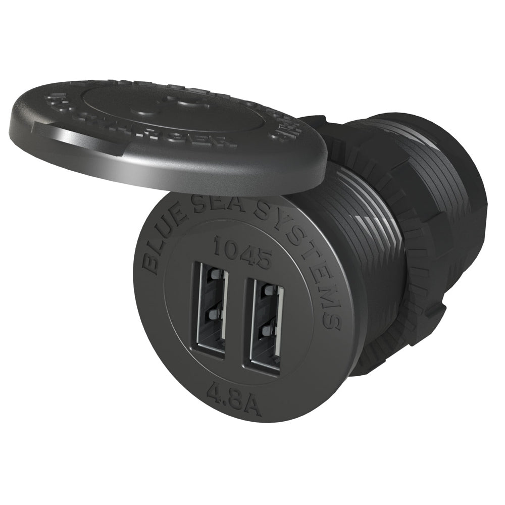 Blue Sea 1045 12/24V Dual USB Charger - 1-1/8" Socket Mount [1045] - BuoyMart.com  Accessories Blue Sea Systems