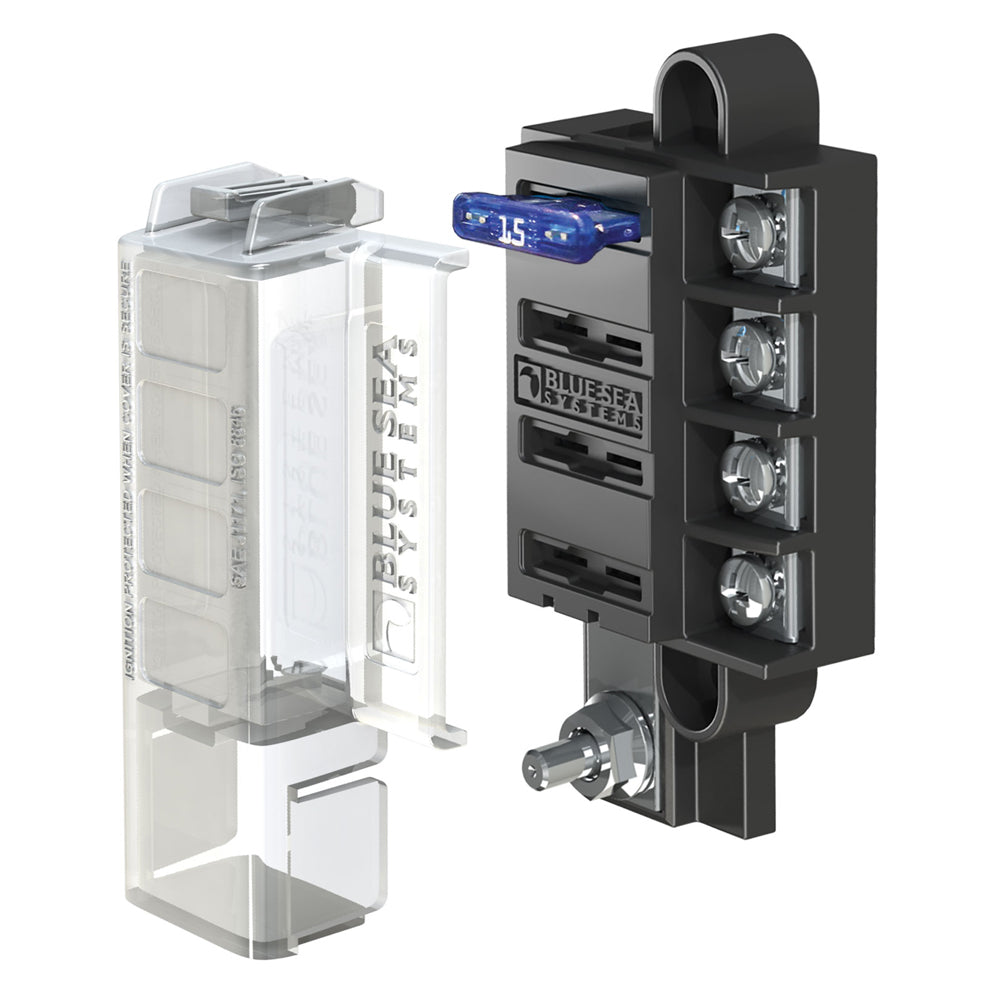 Blue Sea 5045 ST Blade Compact Fuse Blocks - 4 Circuits w/Cover [5045] - BuoyMart.com  Fuse Blocks & Fuses Blue Sea Systems