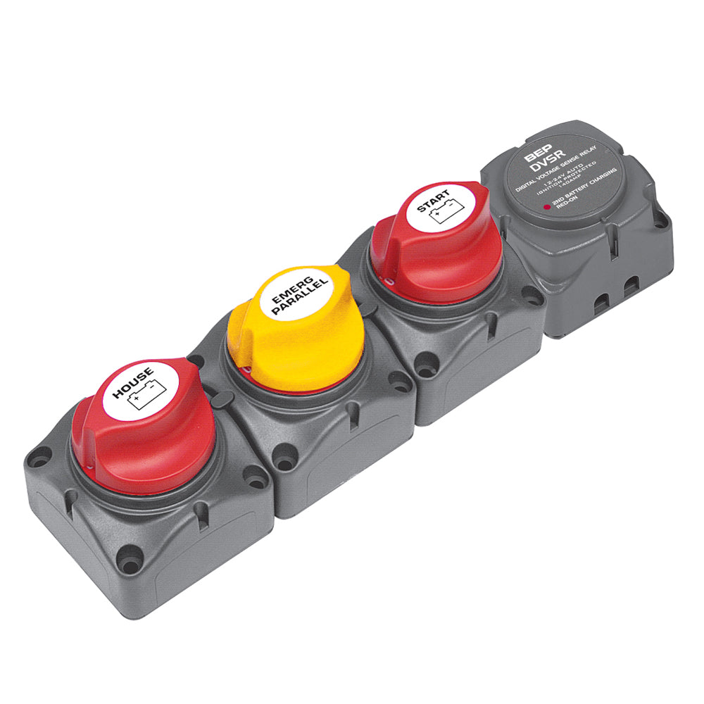 BEP Horizontal Battery Distribution Cluster f/Single Engine w/Two       Battery Banks [716-H-140A-DVSR] - BuoyMart.com  Battery Management BEP Marine