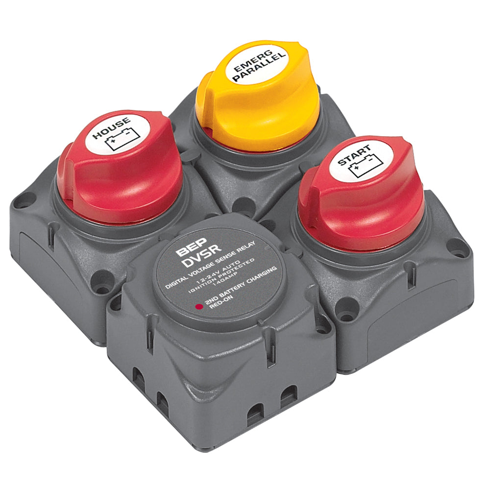 BEP Square Battery Distribution Cluster f/Single Engine w/Two Battery   Banks [716-SQ-140A-DVSR] - BuoyMart.com  Battery Management BEP Marine