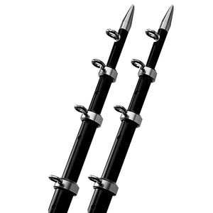 TACO 15' Black/Silver Outrigger Poles - 1-1/8" Diameter [OT-0442BKA15] - BuoyMart.com  Outriggers TACO Marine