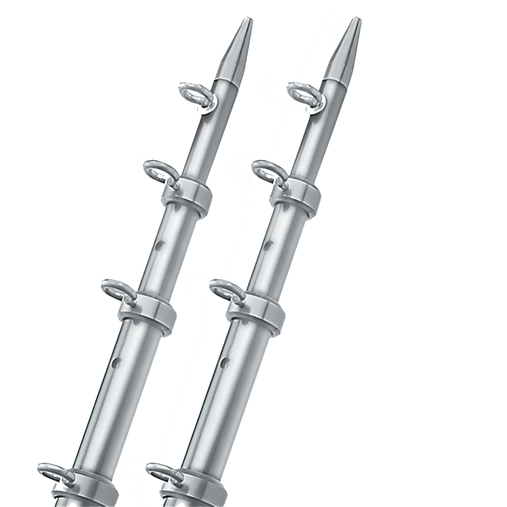 TACO 15' Silver/Silver Outrigger Poles - 1-1/8" Diameter [OT-0442VEL15] - BuoyMart.com  Outriggers TACO Marine