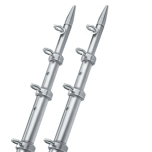 TACO 15' Silver/Silver Outrigger Poles - 1-1/8" Diameter [OT-0442VEL15] - BuoyMart.com  Outriggers TACO Marine