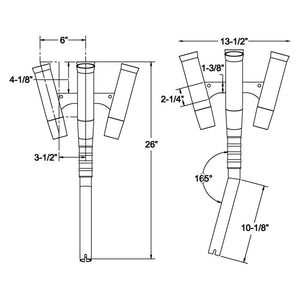 TACO Olympic 5-Rod Holder Cluster [F31-0790BXY-1] - BuoyMart.com  Rod Holders TACO Marine